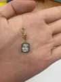 Ciondolo in zirconia cubica rettangolare placcato in oro accessorio per gioielli. - Stile Rettangolare (T07)