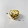 Golden heart pendant copper plated 38x40mm jewelry accessory for DIY necklace making - Vertical Striped Middle Heart Style (5#) / Single Pendant (Chain Not Included) / Gold
