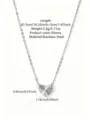 Stainless steel heart pendant necklace, silvery variant, elegant design for daily wear. - Heart Pendant Necklace (RT147XL-1) / Silver