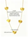 Golden stainless steel multi heart pendant necklace, elegant fashion jewelry for women style. - Multi-Heart Pendant Necklace (RT147XL-5) / Gold