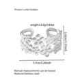 Stainless steel floral open cuff bracelet, stylish cutout flower design, perfect daily wear. - Hollow Flower Style (JH009-1) / Gold