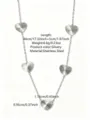 Stainless steel heart necklace with radiant charms, elegant silver fashion jewelry for women. - Multi-Heart Pendant Necklace (RT147XL-5-1) / Silver