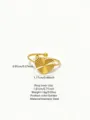 Anello cuore strutturato in acciaio inossidabile dorato elegante gioiello alla moda - Anello Aperto a Cuore (RT147JZ)
