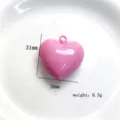 Pink heart-shaped pendant charm diy necklace accessory cute enamel jewelry piece - Pendant Only / Pink