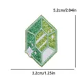 Parche de bordado de gema de cristal verde DIY ropa sombrero insignia decorativa 5.2x3.2cm - Piedra Preciosa Verde (PE16479CT)