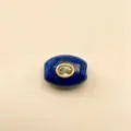 Nahaufnahme einer blauen Lapislazuli Perle mit gefasstem Zirkon Anhänger für DIY Schmuck. - Nur Anhänger (Ohne Kette) / C01-Lapislazuli