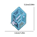 Blue gemstone embroidery patch with glitter details, stylish patch for bags and hats. - Blue Gemstone (PE16480CT)