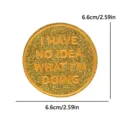 Gold glitter embroidered patch funny quote iron on badge clothing backpack accessory 6.6cm - Gold Round I Have No Idea (PE16500CT)