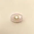 Natürlicher Rosenquarz Edelstein Anhänger DIY Schmuck Zubehör mit elegantem Goldrand Kristall - Nur Anhänger (Ohne Kette) / C06-Rosenquarz