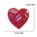Red Glitter Heart Gemstone Embroidery Patch DIY Decorative Applique Craft for Clothes Bag - Red Heart Gemstone (PE16511CT)