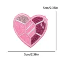 Pink glitter heart crystal embroidered patch DIY decorative badge clothing accessory size 5cm - Pink Heart Gemstone (PE16512CT)