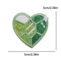 Green heart glitter embroidered patch sparkling gemstone DIY clothing accessory decor - Green Heart Gemstone (PE16513CT)