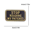 Black and gold glitter embroidered patch funny quote clothing badge backpack accessory decor diy - Black Gold Stop Reading (PE16506CT)