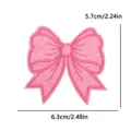 Pink glitter bow embroidery patch, sparkly DIY decorative badge for clothes and hats. - Rose Red Bowknot (PE16483CT)