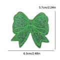 Green glitter bow embroidered patch DIY clothing bag hat decorative accessory 5.7x6.3cm - Green Bowknot (PE16485CT)
