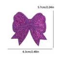 Purple glitter bow embroidery patch DIY sparkling clothing accessory fabric patch. - Purple Bowknot (PE16487CT)