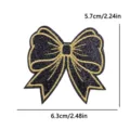 Black gold glitter bow embroidery patch DIY accessory clothing hat decorative patch - Black Bowknot (PE16488CT)