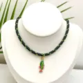 Style océan coloré émail rayé petit poisson pendentif bricolage collier corde noire mode - Ensemble Pendentif et Chaîne (Q01-7)