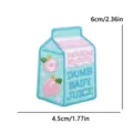 Glitter milk carton embroidered patch with cute peach design, perfect for clothing and bags. - Pink Milk Box Dumb Baby Juice (PE16490CT)