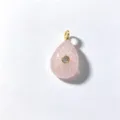 Natural Rose Quartz Teardrop Pendant Gold Plated Sunburst Crystal Necklace Charm DIY - Pendant Only (Without Chain) / Rose Quartz