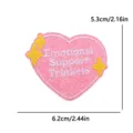 Pink glitter heart embroidered patch with cute stars and inspirational text design. - Heart Style Support Trinkets (PE16495CT)
