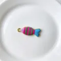 Pendentif Poisson Rayé Émaillé Coloré Accessoire Bijoux Collier DIY Style Océan Charm - Pendentif Seul (Sans Chaîne) (P01-6)