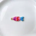 Pendentif poisson émaillé coloré accessoire collier DIY charmant poisson rayé pour bijoux - Pendentif Seul (Sans Chaîne) (P01-7)