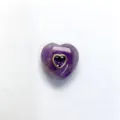 Naturstein 3D Herzanhänger DIY eingelegter Zirkon Mode Schmuck Armband und Zubehör - Herzanhänger (Nur Anhänger) / I03 Amethyst (Nur Anhänger)