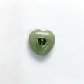 Grüner Aventurin Herz Edelstein Anhänger Detail mit goldgerahmtem Zirkon für DIY Schmuck. - Herzanhänger (Nur Anhänger) / I04 Grüner Aventurin (Nur Anhänger)