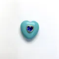 Detailaufnahme blauer Herz-Kristall-Anhänger, wunderschönes goldgerändertes Strass-DIY-Schmuckzubehör. - Herzanhänger (Nur Anhänger) / I07 Türkis (Nur Anhänger)