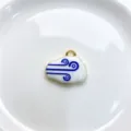 Enamel cloud pendant charm with blue wind pattern and gold edge for DIY necklace making. - K01-9 (Pendant Only)