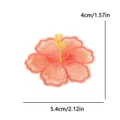 Parche bordado de flor de hibisco rosa, aplicación decorativa DIY ideal para sombreros y bolsos. - Forma de Hibisco Rosa (PE17082CT)