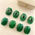Natural stone bead details with gold plated zircon inlay for handmade DIY jewelry. - For A06
