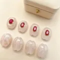 Perline distanziatrici in pietra naturale con zircone rosso e ottone dorato per gioielli fai da te. - A03
