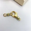 Gold-plated DIY jewelry clasp with blue micro-inlaid stones for bracelets and necklaces. - Gold