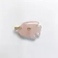 Natural pink crystal tropical fish pendant with sparkling zirconia inlay and elegant gold finish. - Pendant Only / Rose Quartz