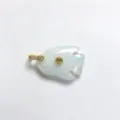 Natural stone tropical fish crystal pendant detail close-up showing exquisite zircon gold inlay. - Pendant Only / Opal