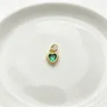 Vergoldeter grüner Zirkonia Herz Anhänger Charms für DIY Schmuck Halskette Ohrringe - Herz 05