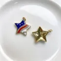Ciondolo stella strass bandiera americana moda tendenza accessorio gioiello metallo - Pentagramma / un solo ciondolo, senza catena