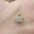Ciondolo Zircone Ovale Montatura DIY Rame Placcato Oro Collana Gioiello Dettaglio - Stile Ovale (Q1-03)