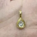 Pendente a goccia in rame placcato oro con zircone per creazione di gioielli fai da te. - Stile Goccia d'Acqua (Q1-02)