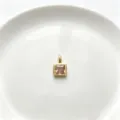 Viereckiger rosafarbener Zirkonia vergoldeter Anhänger DIY Schmuck Zubehör für Halsketten - Quadratischer Rosa Zirkonia (03)