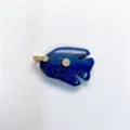 Natural lapis lazuli fish pendant detail view, gemstone animal necklace accessory. - Pendant Only / Lapis Lazuli