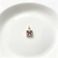 Viereckiger lila Zirkonia Anhänger vergoldet DIY Schmuck Halskette Zubehör Element - Quadratischer Violetter Zirkonia (05)