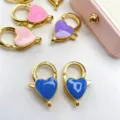 Boucles de homard colorées en forme de cœur fermoirs à ressort accessoires bijoux DIY - Accessoire Seul / Bleu