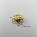 Gold plated faceted heart pendant detail, 22mm x 20mm DIY jewelry accessory charm. - Diamond Cut Mini Heart Style (9#) / Single Pendant (Chain Not Included) / Gold
