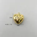 Gold plated 3D heart pendant charm DIY jewelry making detail view 21x20mm 3.2g accessory - Mesh Texture Mini Heart Style (12#) / Single Pendant (Chain Not Included) / Gold