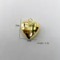 Gold faceted puffy heart pendant detail view, copper plated DIY jewelry accessory. - Multi-faceted Cut Mini Heart Style (13#) / Single Pendant (Chain Not Included) / Gold
