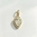 Exquisiter facettierter Herzanhänger mit funkelnden Zirkonia und edlem Goldfinish. - Bergkristall (Anhänger + Melonen-Samen-Verschluss)