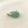 Natuursteen vis hanger gouden diamant oog oceaan serie prachtige sieraden dames accessoire - Hanger Zonder Ketting / Groene Aventurijn